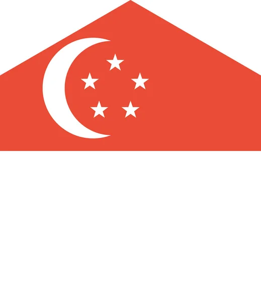 Singapore Flagga Isolerad Vit Bakgrund Vektor Illustration — Stock vektor