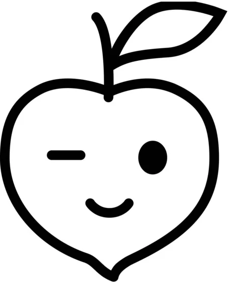 Výraz Face Emoticon Vector Happy Face Avatar Broskvové Ovoce — Stockový vektor