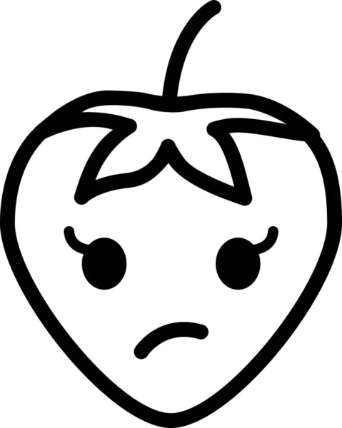 イチゴの表情顔の表情ベクトル不思議顔のアバター — ストックベクタ