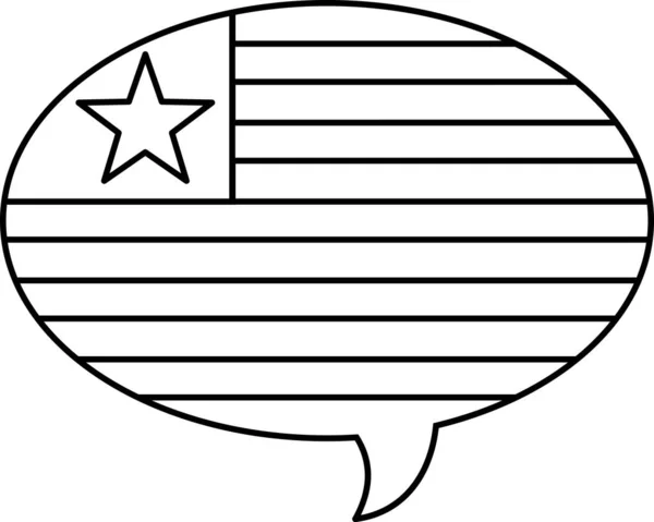 Vlajka Ikony Libérie Vektorová Ilustrace — Stockový vektor