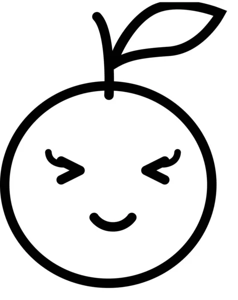 Expresión Cara Emoticono Vector Cara Feliz Avatar Fruta Naranja — Archivo Imágenes Vectoriales