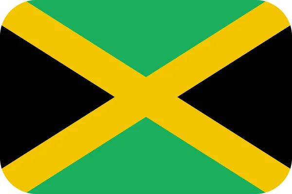 Флаг Плоской Иконки Ямайки Векторная Иллюстрация — стоковый вектор