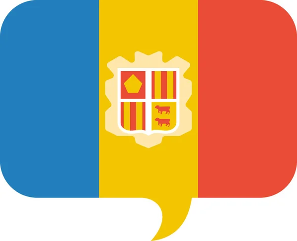 Bandera Andorra Icono Plano Ilustración Vectorial — Vector de stock