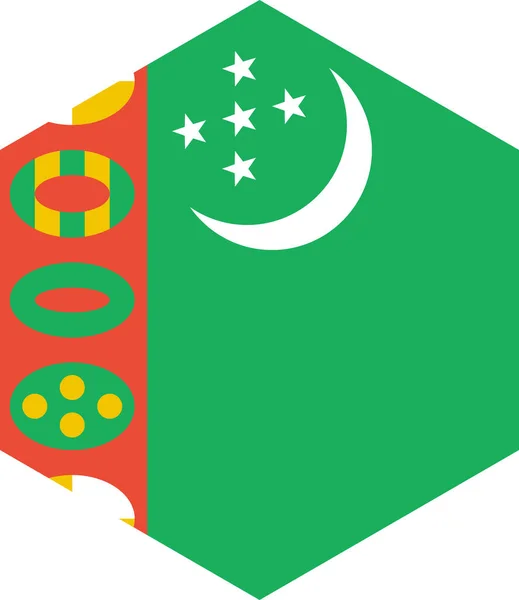 Bandera Turkmenistán Aislada Sobre Fondo Blanco Ilustración Vectorial — Archivo Imágenes Vectoriales