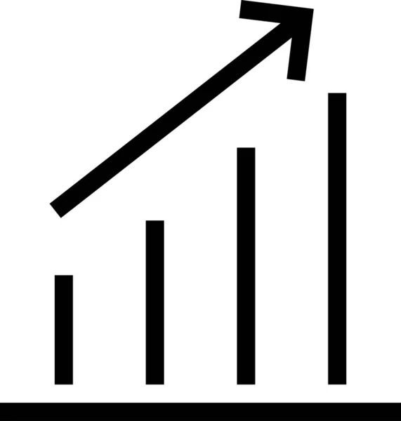 Icono Gráfico Barras Ilustración Vectorial Minimalista — Vector de stock