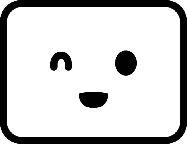 Smile Icon Face Avatar Emoticon Expression Mood Minimalistic Vector Illustration — Stock Vector
