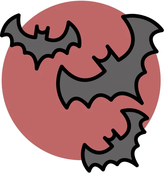 Ikona Halloween Bat Ilustracja Wektor — Wektor stockowy