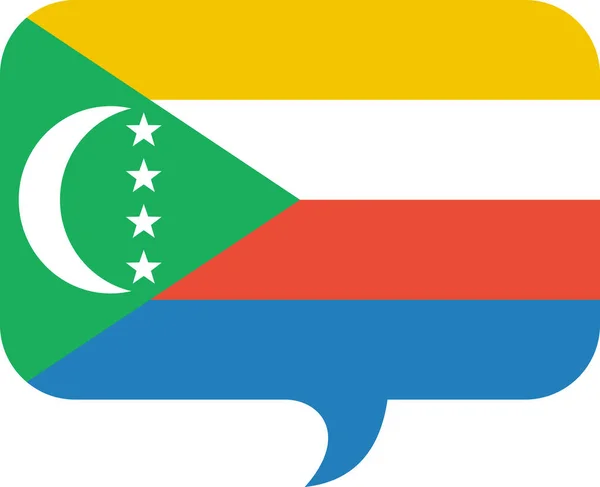 Flaga Komorów Płaska Ikona Ilustracja Wektora — Wektor stockowy
