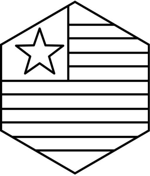 Bandeira Ícone Libéria Ilustração Vetorial — Vetor de Stock