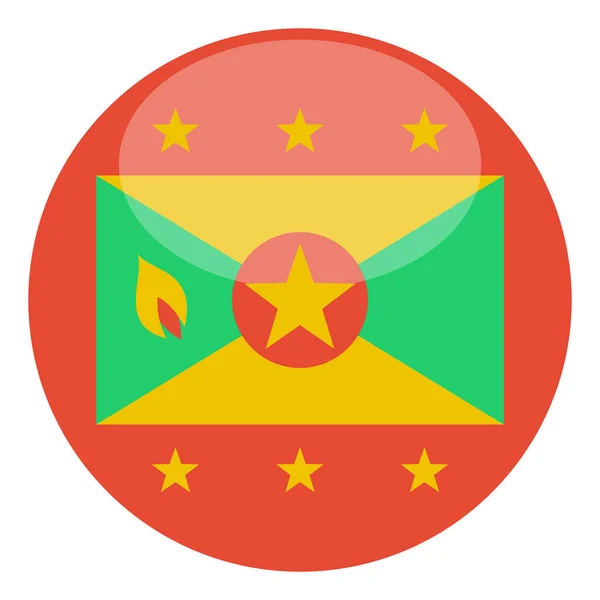 Grenada Vlajka Izolované Bílém Pozadí Vektorové Ilustrace — Stockový vektor