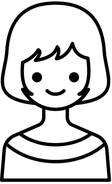 Ícone Avatar Menina Ilustração Vetor Perfil — Vetor de Stock