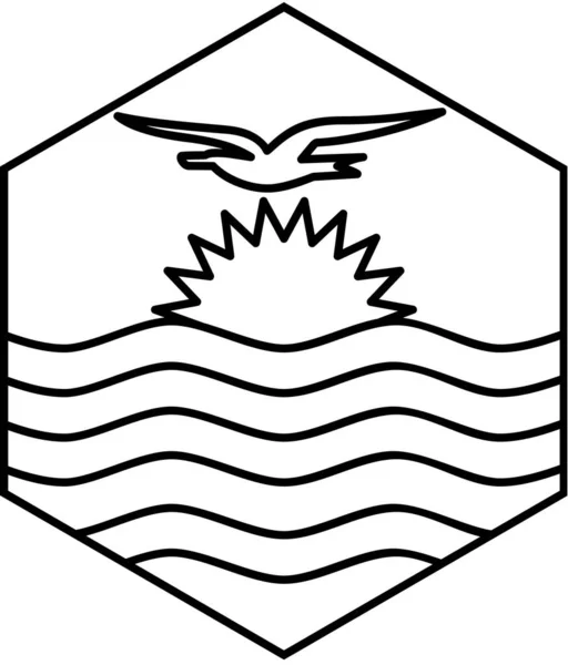Flaga Ikony Kiribati Ilustracja Wektora — Wektor stockowy