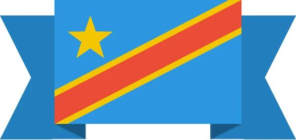 Bandeira Congo Ícone Plano Ilustração Vetorial —  Vetores de Stock