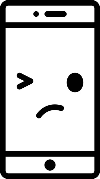 Expresión Cara Emoticono Vector Avatar Cara Maravilla Pantalla Del Teléfono — Vector de stock