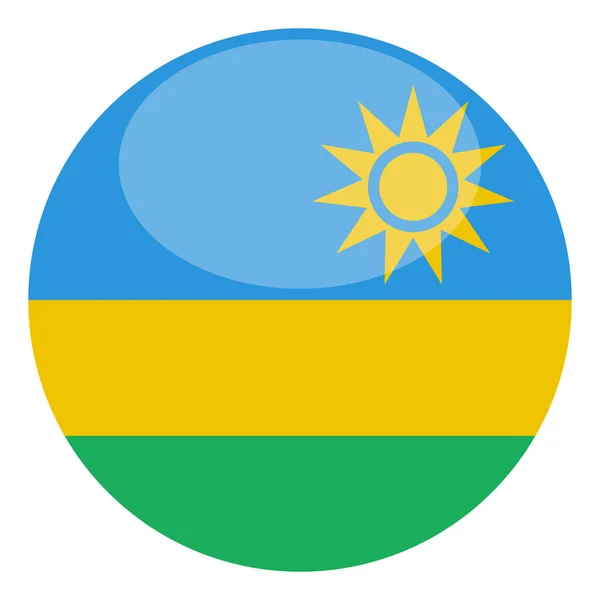 Rwanda Flagga Isolerad Vit Bakgrund Vektor Illustration — Stock vektor