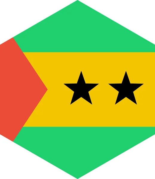 Σημαία Σάο Τομέ Και Πρίνσιπε Απομονωμένη Λευκό Φόντο Διανυσματική Απεικόνιση — Διανυσματικό Αρχείο