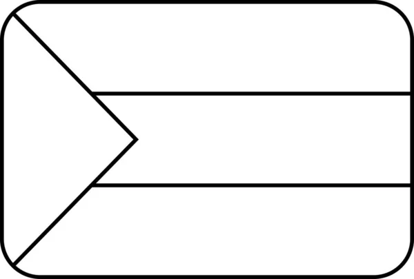 Flagga För Det Palestinska Territoriet Platt Ikon Vektor Illustration — Stock vektor