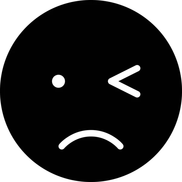 Icono Triste Guiño Cara Avatar Estado Ánimo Expresión Emoticono Ilustración — Vector de stock