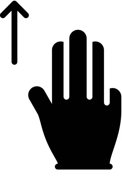 Hand Nach Oben Wischen Fingervektorillustration Berühren — Stockvektor