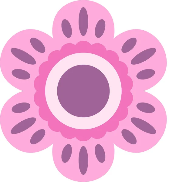 Rosa Púrpura Vector Ilustración Ornamento Flores Flor Flora Arte — Vector de stock