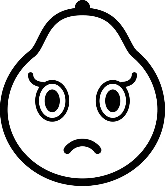 Grapefruit Expression Face Emoticon Vector Sad Surprise Face Avatar — Stock Vector