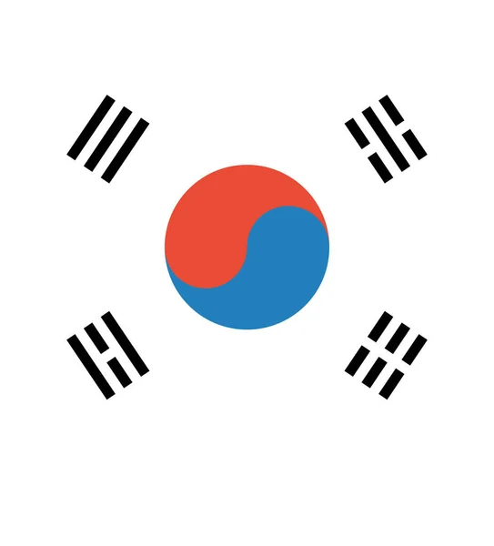 Vlag Van Zuid Korea — Stockvector