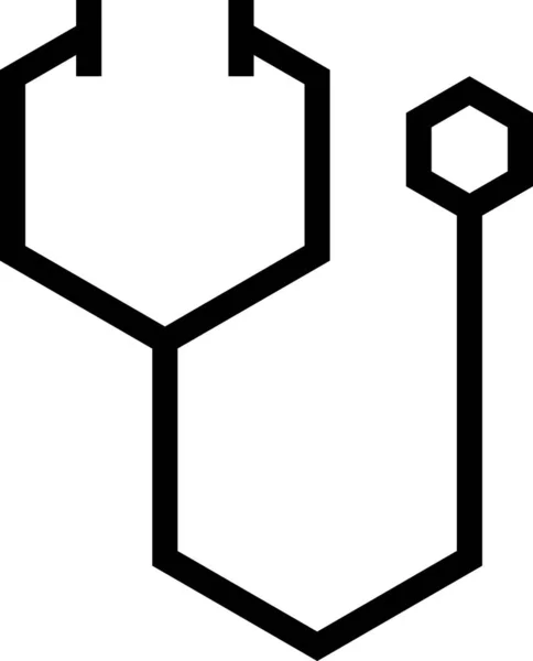 Stetoskop Isolerad Vit Bakgrund Vektor Illustration — Stock vektor