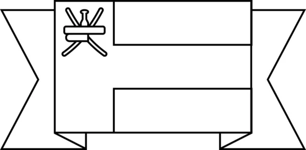 阿曼国旗扁平图标 矢量图解 — 图库矢量图片