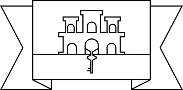 Drapeau Icône Gibraltar Illustration Vectorielle — Image vectorielle