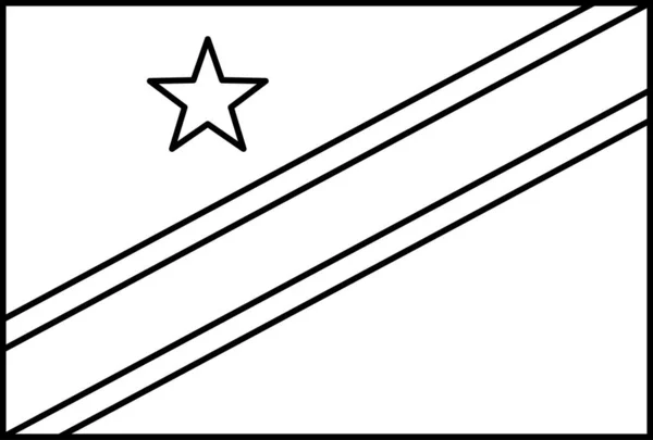 Flagge Des Kongo Kinshasa Flaches Symbol Vektorillustration — Stockvektor