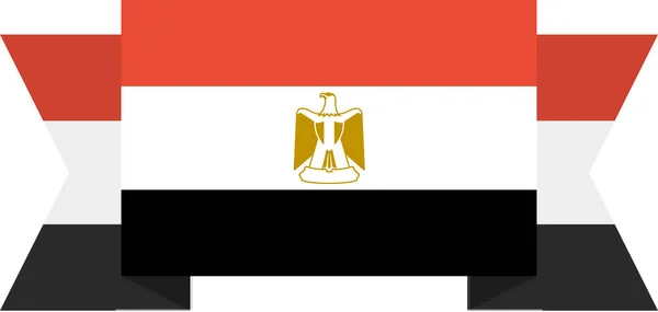 Illustrazione Vettoriale Bandiera Dell Egitto — Vettoriale Stock