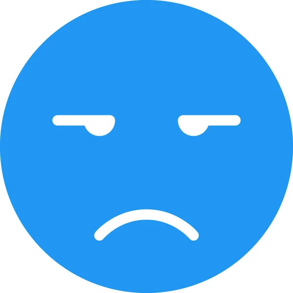 Sad Face Avatar Emoticon Concept Vector Illustration — Stock Vector