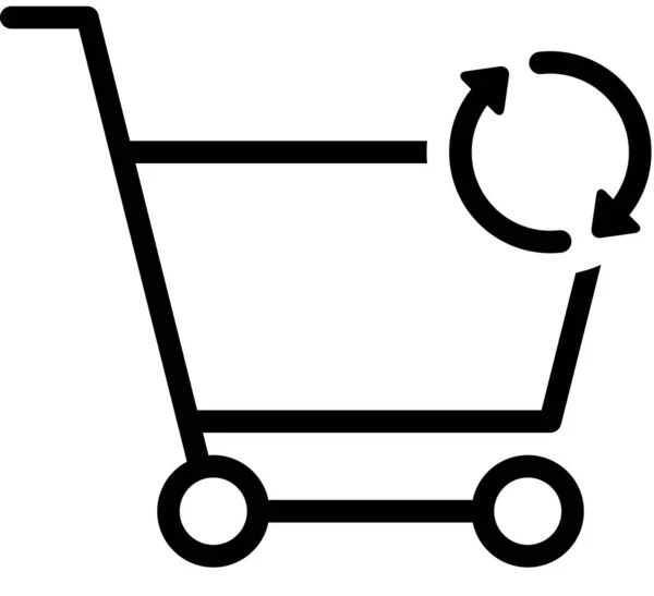 Vector Illustration Shopping Cart Trolley Online Purchase — Stock Vector