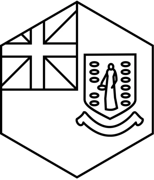 Bandera Islas Vírgenes Británicas Icono Vector Ilustración — Archivo Imágenes Vectoriales