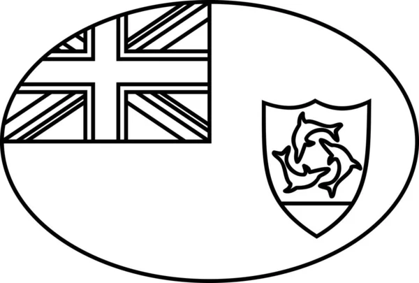 Vlag Van Anguilla Icoon Vectorillustratie — Stockvector