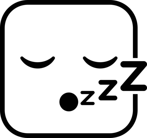 現代のグラフィックベクトルイラストのマスコット感情睡眠 — ストックベクタ