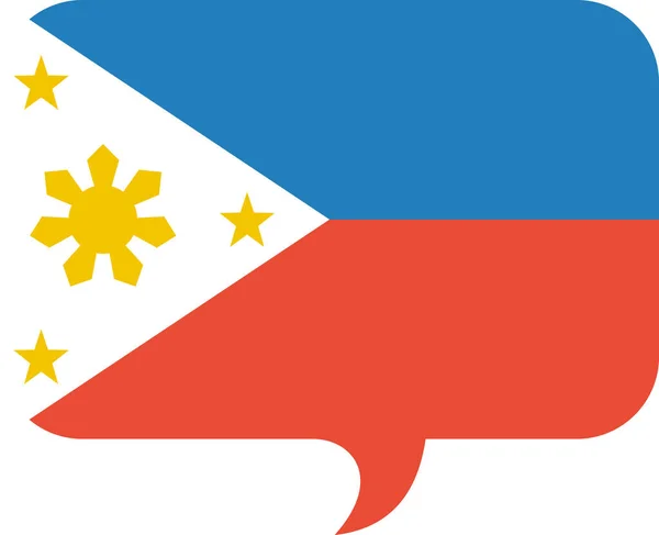 Flag Philippines Flat Icon Vektorová Ilustrace — Stockový vektor