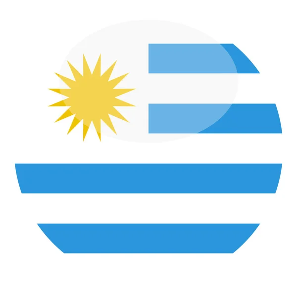 Uruguay Flag Isolated White Background Vector Illustration — Stock Vector