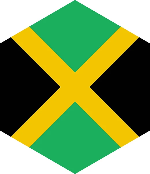 Jamaica Flagga Isolerad Vit Bakgrund Vektor Illustration — Stock vektor