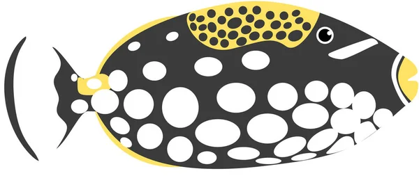 Ícone Triggerfish Palhaço Ilustração Vetorial —  Vetores de Stock