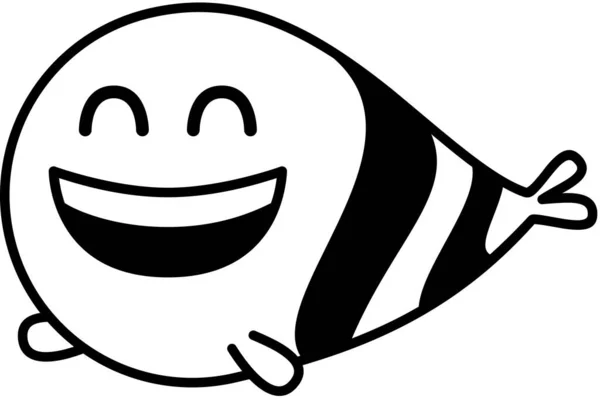 Fische Grinsen Lachen Emotionsvektorillustration Lächeln — Stockvektor