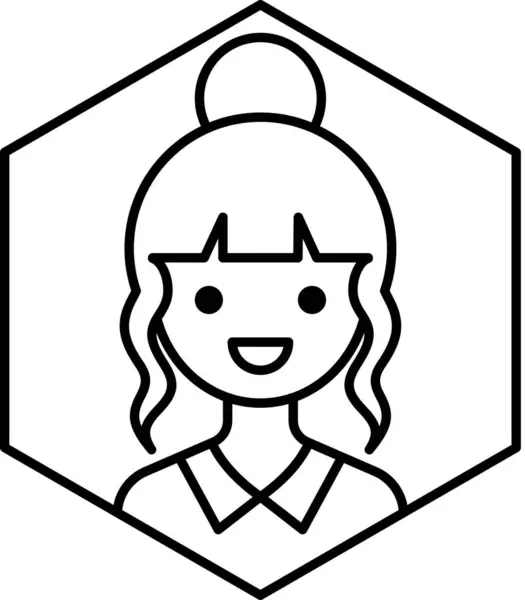 Flicka Avatar Ikon Profil Vektor Illustration — Stock vektor