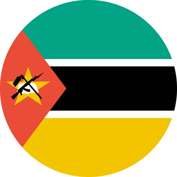 Флаг Плоской Иконы Мозамбика Векторная Иллюстрация — стоковый вектор