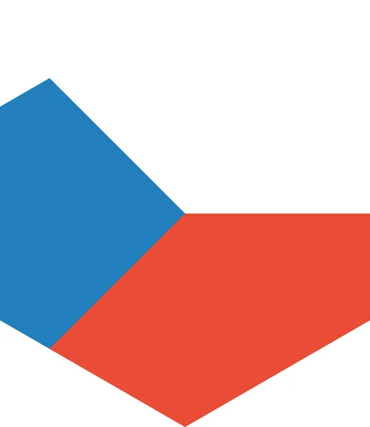 Flaga Republiki Czeskiej Odizolowana Białym Tle Ilustracja Wektora — Wektor stockowy