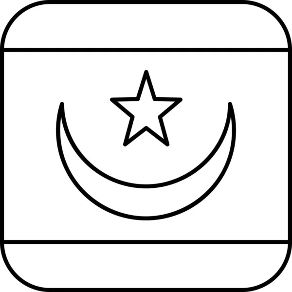 Vlag Van Mauritanië Vlakke Icoon Vectorafbeelding — Stockvector