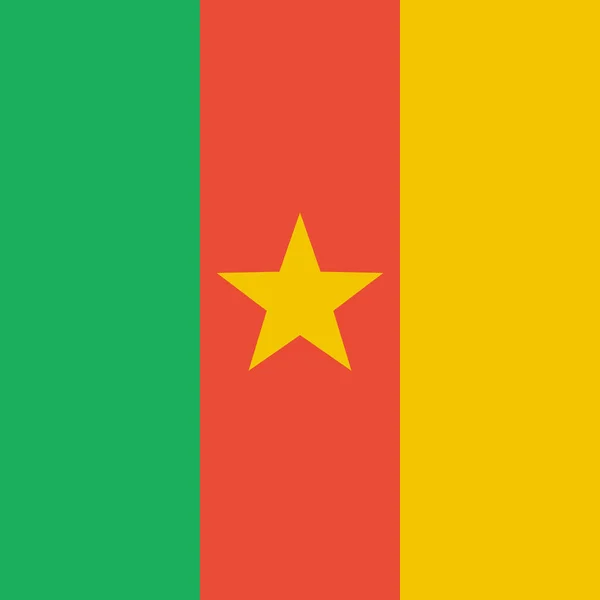 Σημαία Του Καμερούν Επίπεδη Εικόνα Διανυσματική Απεικόνιση — Διανυσματικό Αρχείο