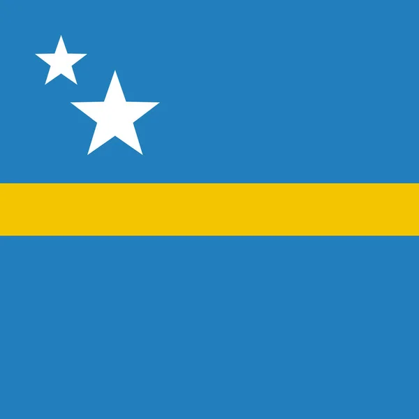 Σημαία Της Επίπεδης Εικόνας Κουρασάο Διανυσματική Απεικόνιση — Διανυσματικό Αρχείο