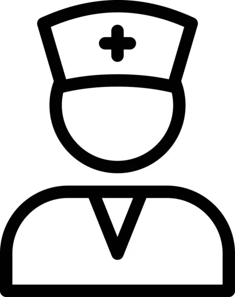 Ikona Zdravotní Sestry Vektorová Ilustrace — Stockový vektor