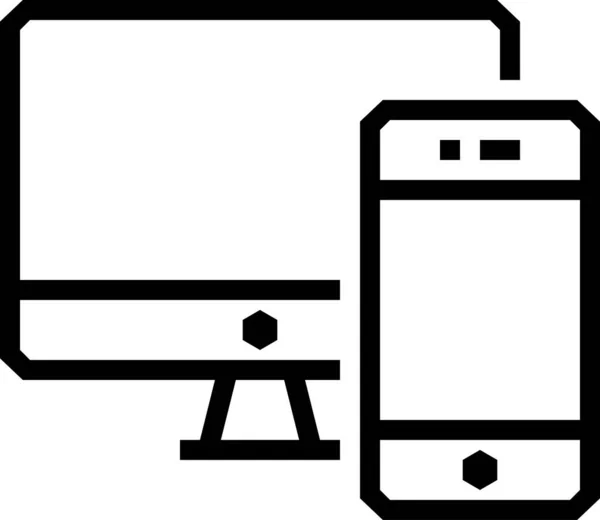 画面とスマートフォンのフラットアイコンベクトルイラスト — ストックベクタ