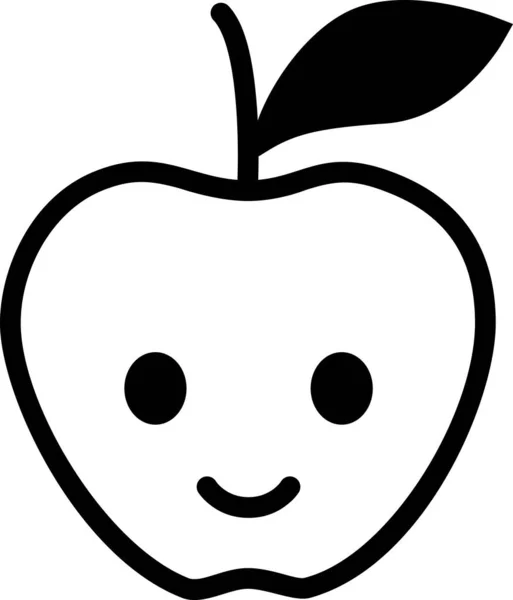 Pomme Expression Visage Emoticon Vecteur Heureux Visage Avatar — Image vectorielle